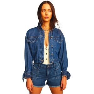 NWT Good American Knotted Jean Jacket L